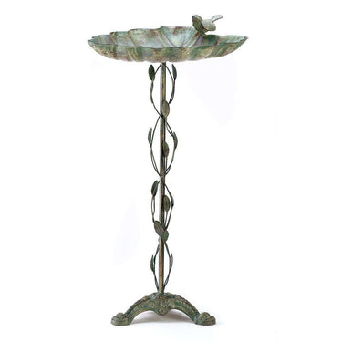 Verdigris Leaf Birdbath - The Fox Decor